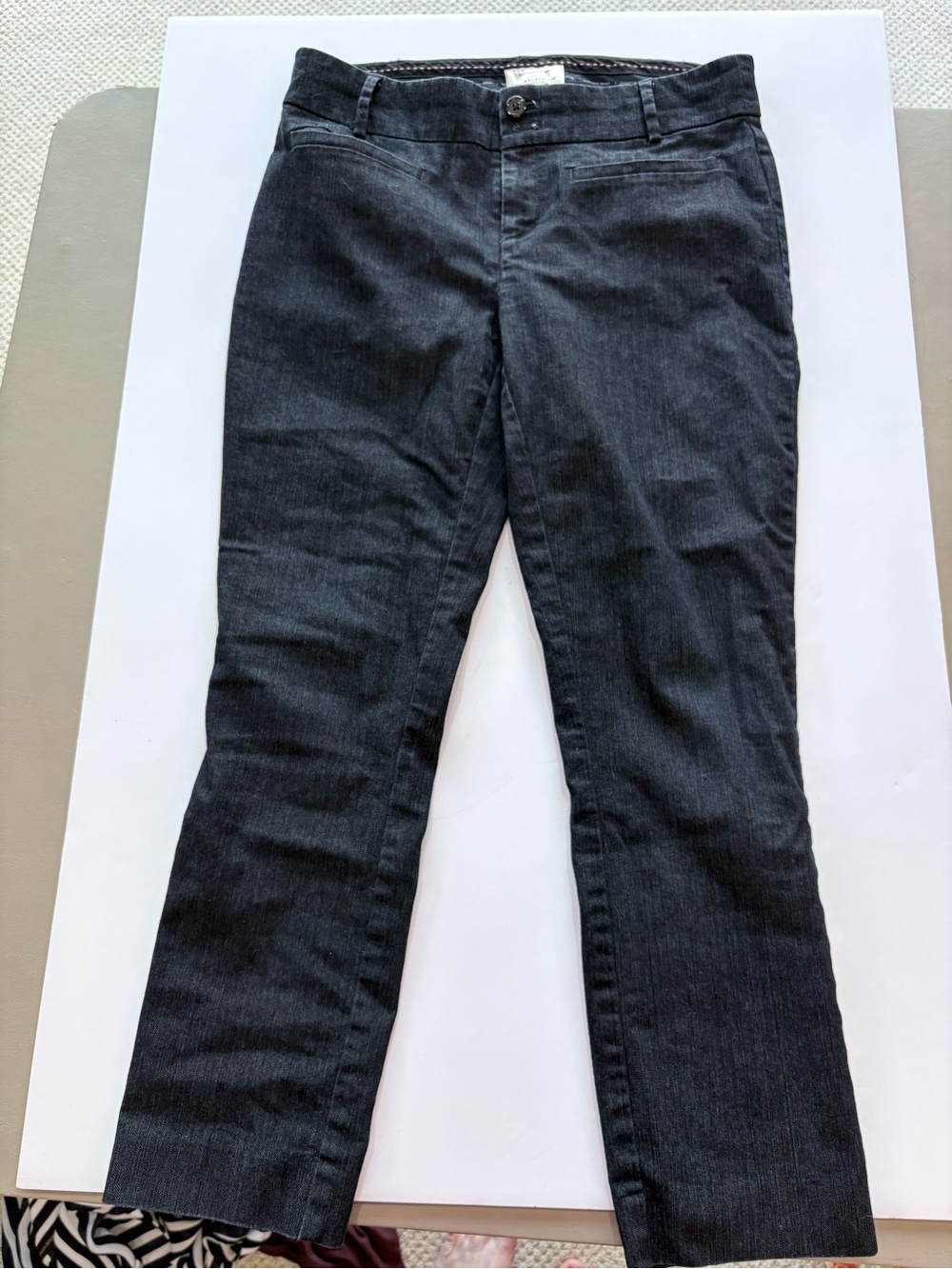 Anthropologie Blue Jean  Straight-Cropped Pants